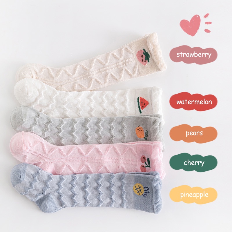 Vớ LUCKYCANDY cotton cổ cao qua đầu gối họa tiết hoạt hình nhiều màu sắc tùy chọn dễ thương dành cho em bé
