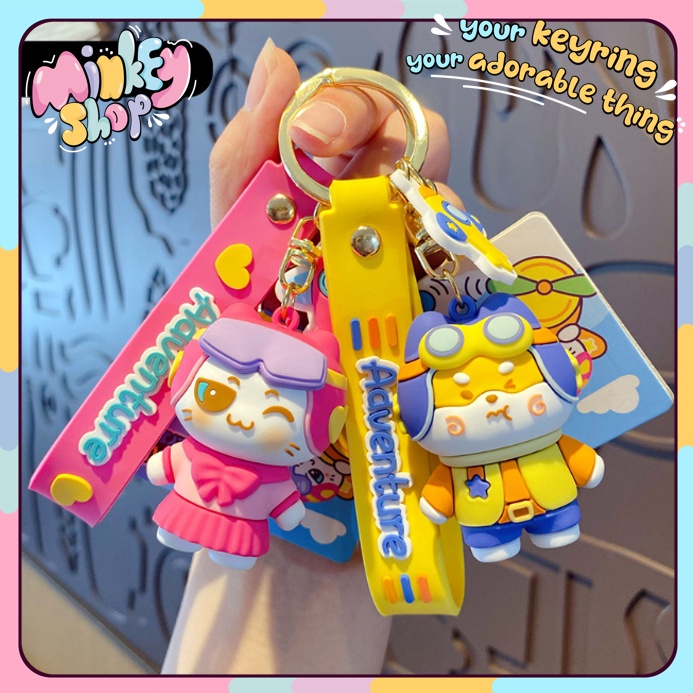 Móc Khóa Cao Cấp Hình Siba Cute phụ kiện Túi Xách dễ thương -Minkey