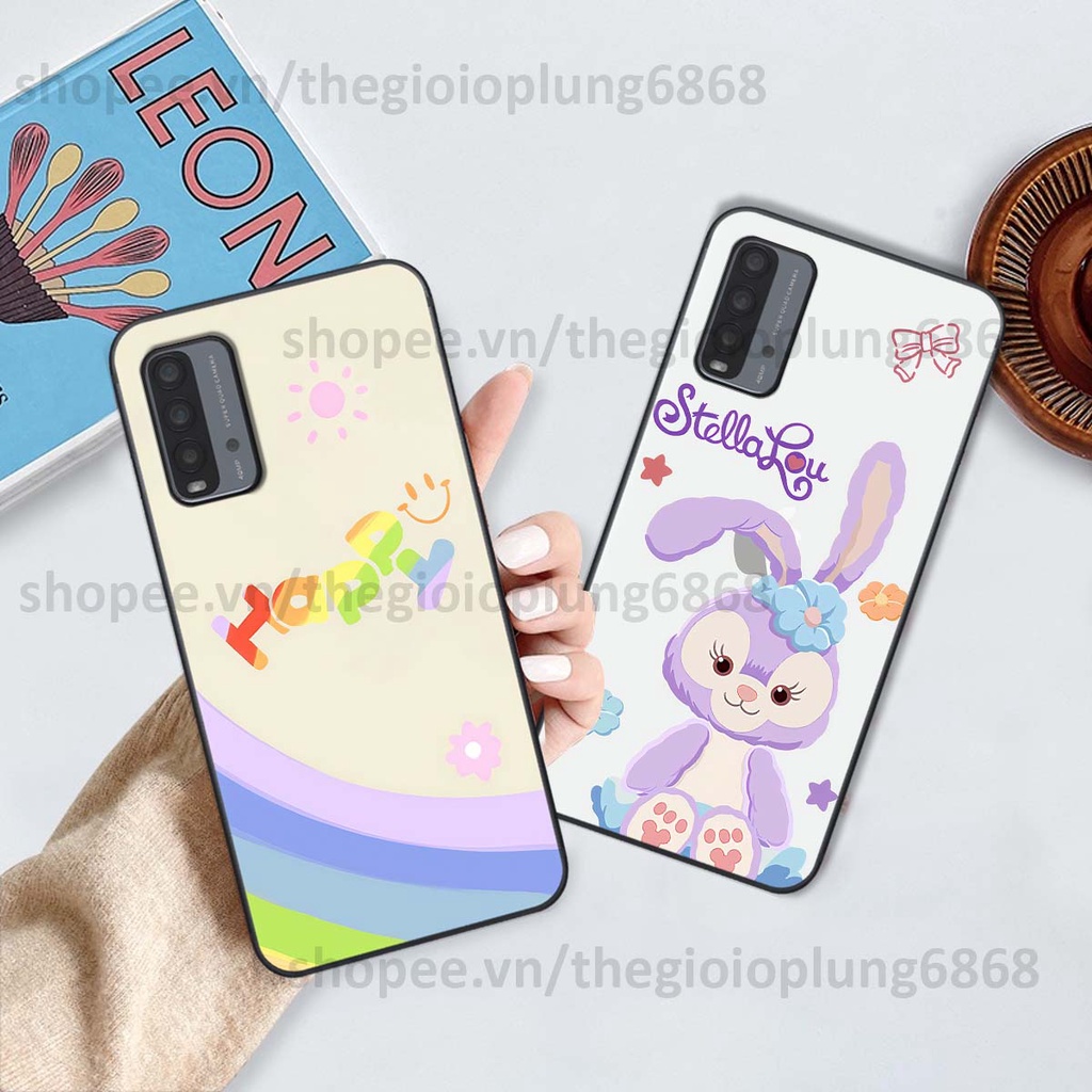 Ốp Xiaomi Redmi 9T in hình cầu vồng happy smile thỏ cute siêu xinh siêu đáng yêu