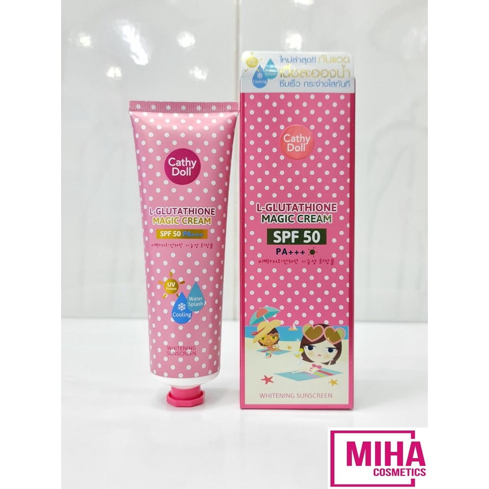 Kem Chống Nắng Dưỡng Trắng Da Cathy Doll L-Glutathione Magic Cream SPF50/PA+++ 138ml Thái Lan