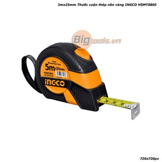 5mx25mm thước cuộn thép nền vàng ingco hsmt0805