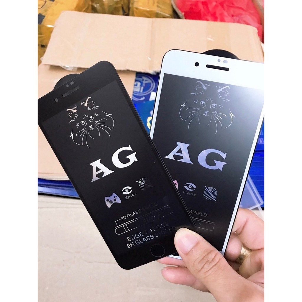 KÍNH CƯỜNG LỰC CHỐNG BÁM VÂN TAY AG FULL MÀN IPHONE 7 7plus 8 8plus X Xs MaX