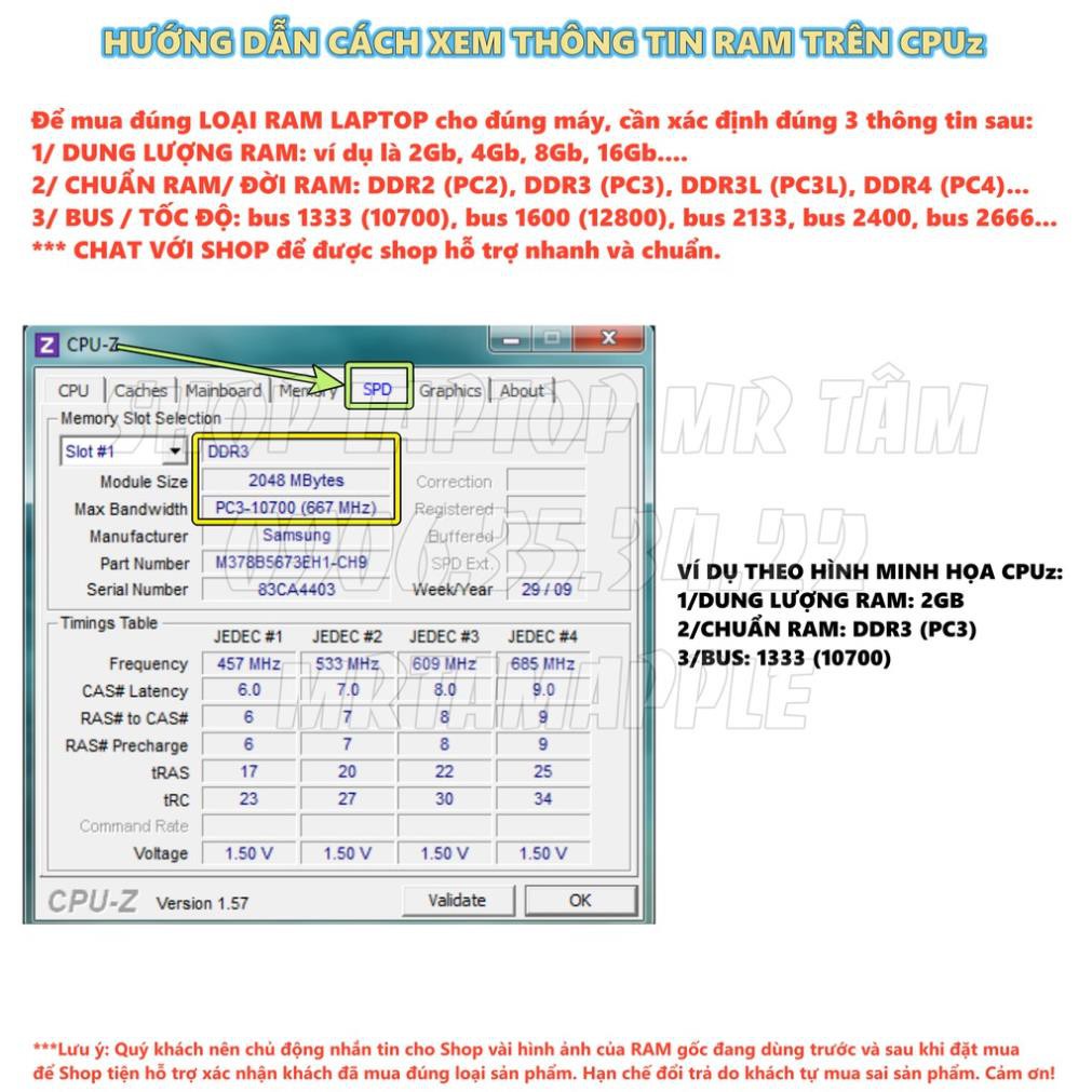 RAM LAPTOP DDR3 2GB, 4GB, 8GB - BUS 1333  Zin Tháo Máy Chính Hãng
