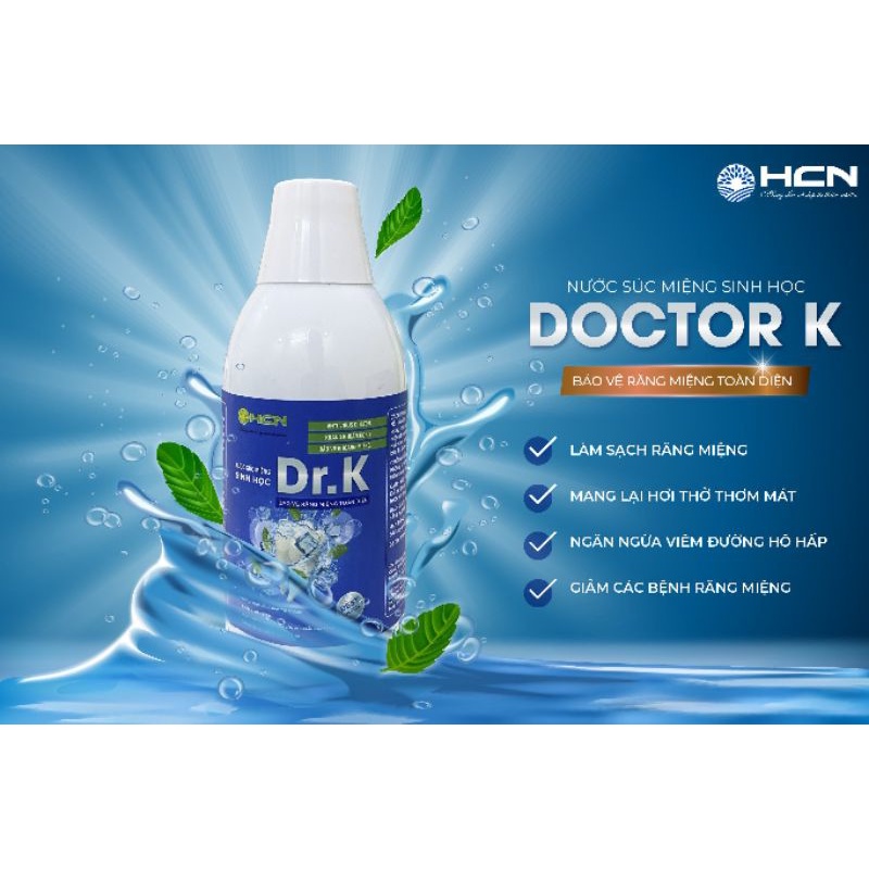 Nước súc miệng thảo dược  Dr.K 250ml giảm viêm tụt lợi nhiệt miệng hiệu quả