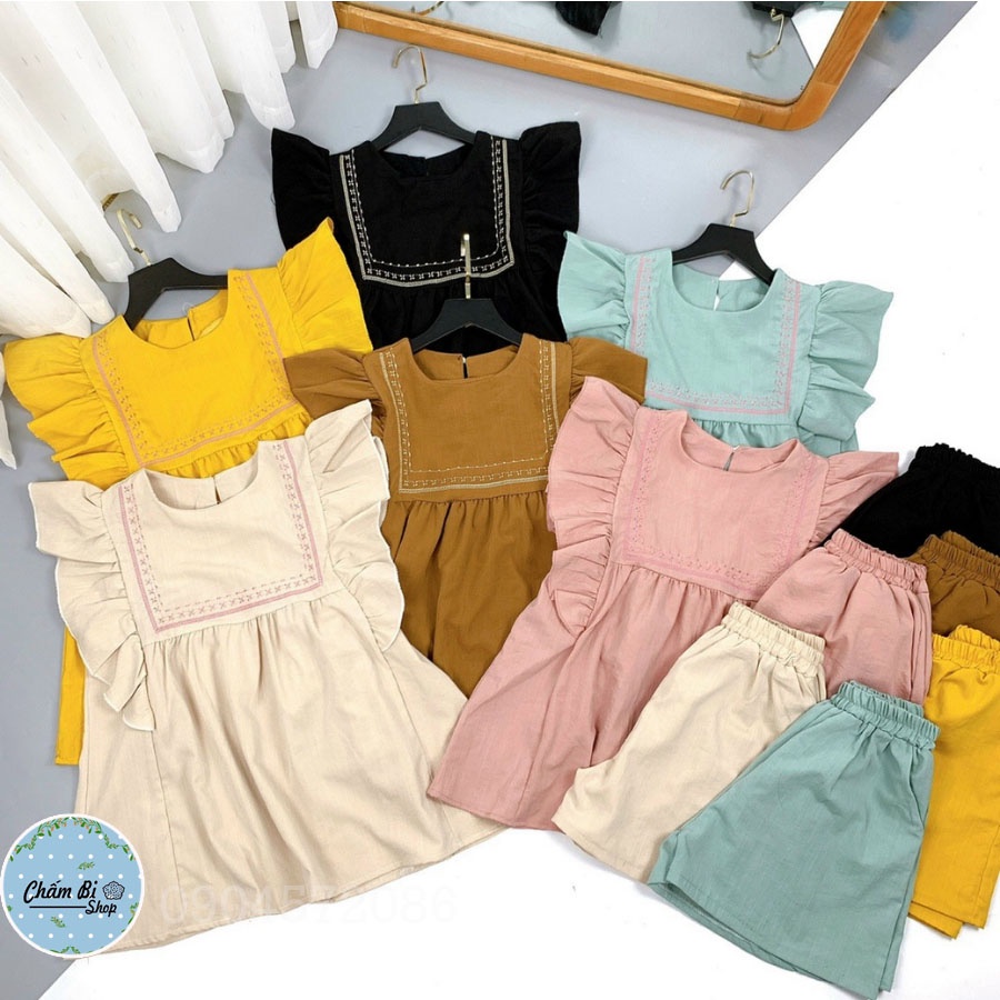 Set áo đũi cánh tiên đủ màu phối ren mix quần đùi nữ