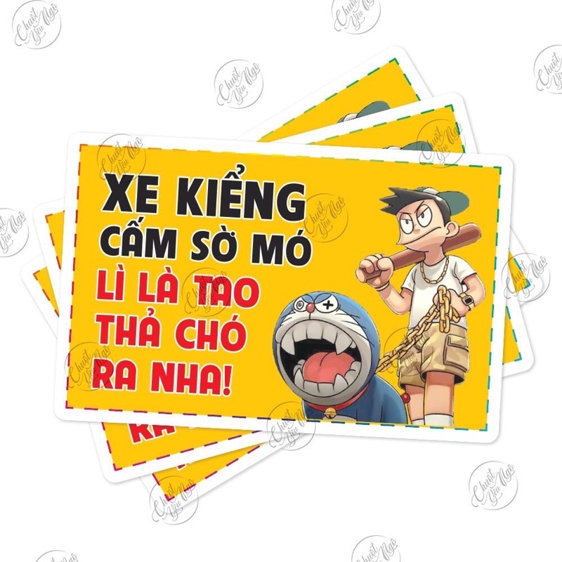 Combo 5 miếng dán cảnh báo vui dán xe máy MS18
