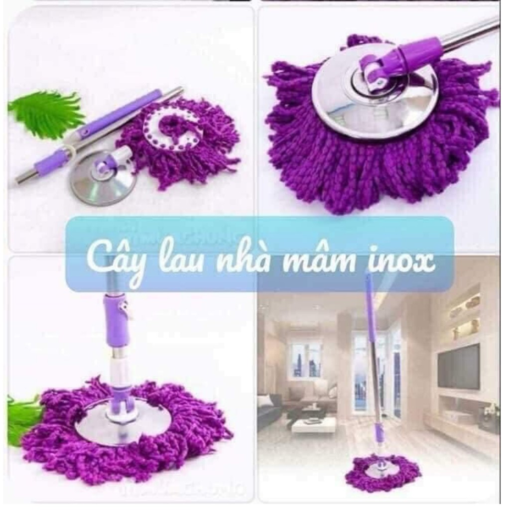 Cây lau nhà Thông minh Xoay 360 độ Mâm inox chắc chắn.