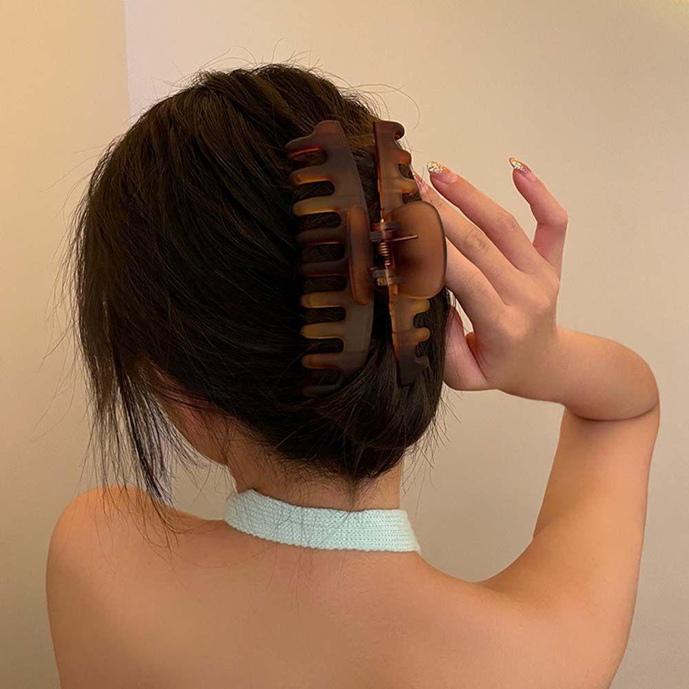 Kẹp Tóc Càng Cua Rỗng Bằng Nhựa Resin Phong Cách Hàn Quốc Đơn Giản WMES15H Cho Nữ