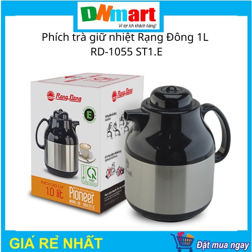 Phích trà giữ nhiệt Rang Đông RD-1055 ST1.E dung tích 1L, vỏ inox