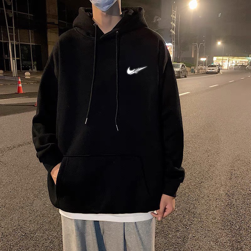 Áo Hoodie Form Rộng Tay Bồng Unisex Nam Nữ , Áo Nỉ Mũ Lót Bông Dày Đẹp In Logo Phản Quang Njk.e Siêu Chất Rô Store HD05 | BigBuy360 - bigbuy360.vn