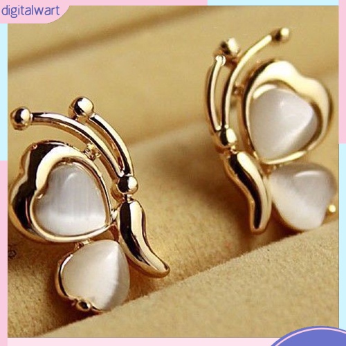 Khuyên Tai Hình Bướm Mạ Vàng Đính Đá Thời Trang Thanh Lịch Dành Cho Nữ