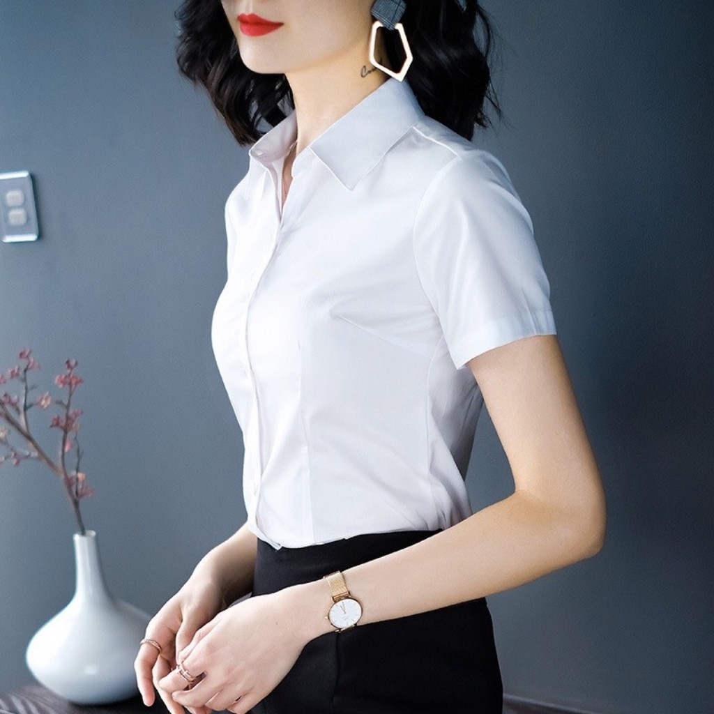 Áo Sơ Mi Nữ Ngắn Tay Công Sở Thời Trang PONIVA Cao Cấp Không Nhăn Không Xù