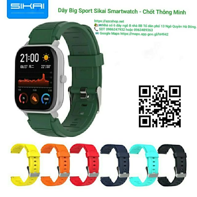 Dây Big Sport Sikai Smartwatch 20MM-22MM - Chốt Thông Minh