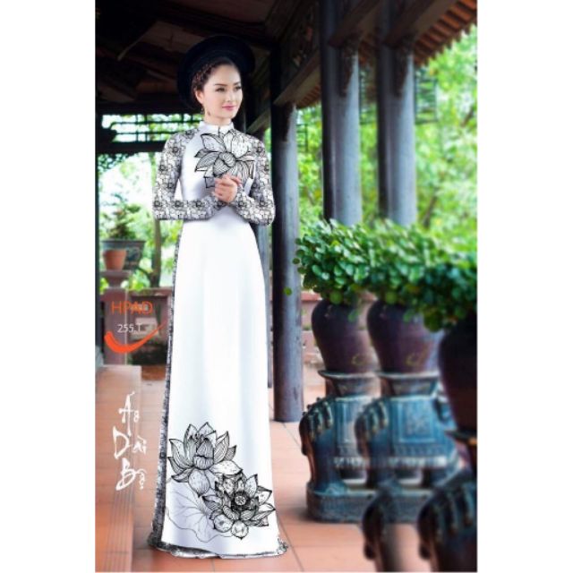 Vải áo dài hoa sen