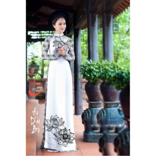 Vải áo dài hoa sen