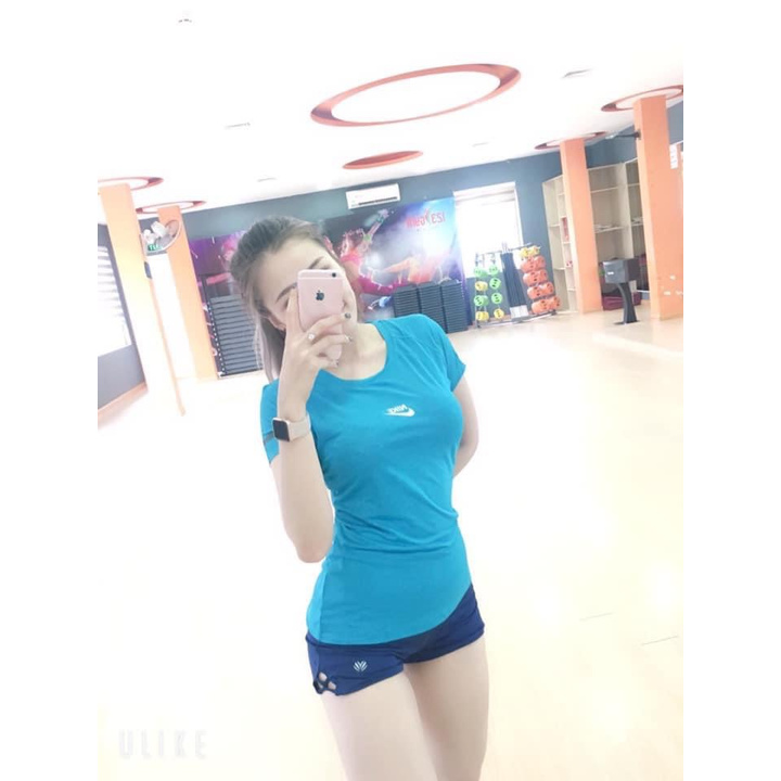 Áo Thun Tập Gym Nữ , Đồ Tập Yoga Thể thao Áo Có Tay Cổ Tim  AP802