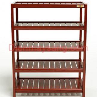Kệ Giày Dép Gỗ Cao Su 5 Tầng Đầy Đủ Kích Thước Siêu Bền