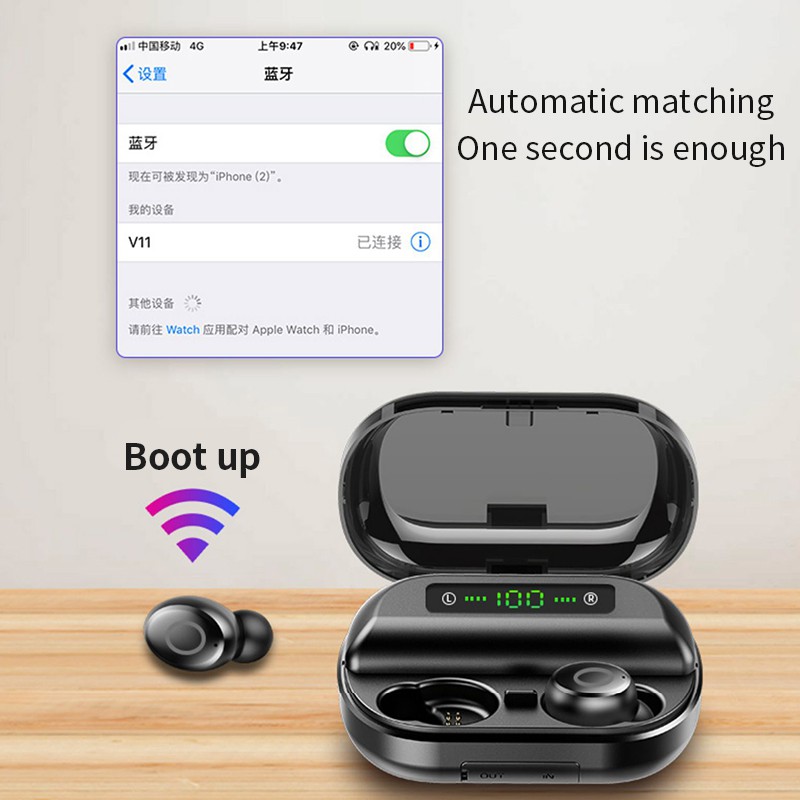 Cặp Tai Nghe Không Dây NBX V11 Bluetooth 5.0 Vô Hình Sử Dụng Thời Gian Siêu Dài Thời Gian Chờ Dài Phong Cách Thể Thao