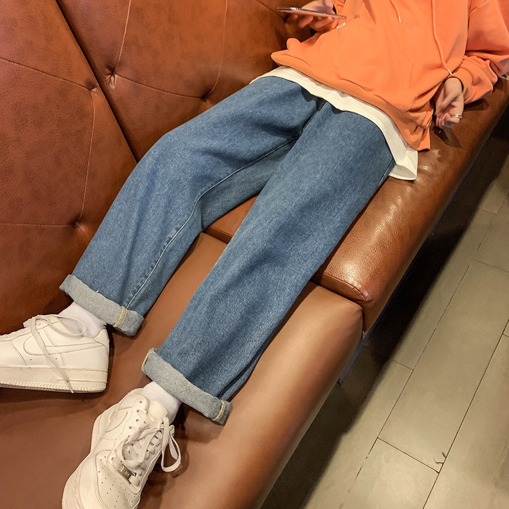 Quần jean nam baggy phong cách Hàn Quốc thời trang thể thao giản dị unisex  jeans