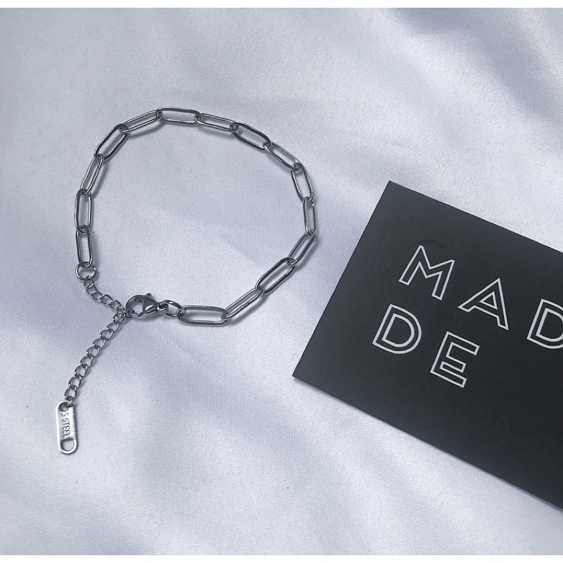 vòng tay xích hình chữ nhật inox titan- CN chain bracelet MADDe