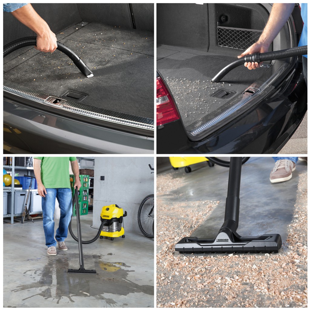 (Sản xuất Romania) Máy hút bụi khô và ướt Karcher WD 4 Premium công suất 1000w với thùng chứa thép chóng gỉ 20 lít | BigBuy360 - bigbuy360.vn