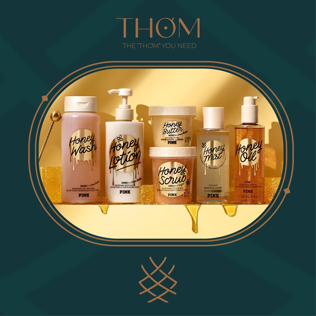 HONEY | Xịt thơm dưỡng thể lưu hương toàn thân Pink Victoria's Secret Fragrance Mist Lotion Gel Body Wash