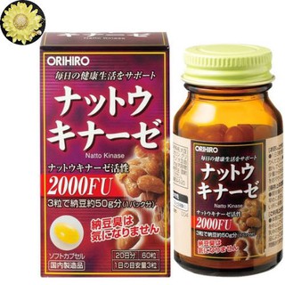 Viên uống Orihiro Nattokinase 2000FU chai 60 viên từ Nhật