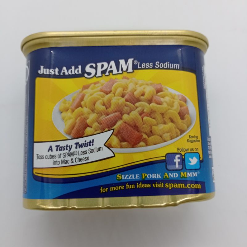 (date 4/2024) Thịt hộp Mỹ ít mặn SPAM 25% less sodium 340g