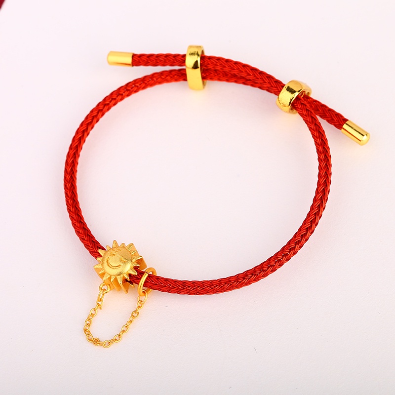 Vòng Đeo Tay Chuỗi Hạt Mặt Trời Mặt Trăng Mặt Trời Màu Vàng Kim Không Gây Dị Ứng Chống Oxy Hóa Chống Trượt Màu Sắc Thời Trang