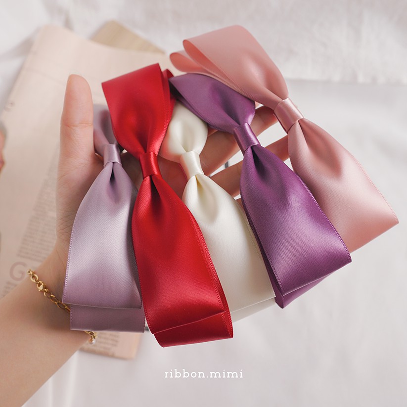 [ Hàng Thiết Kế ] Băng Đô Nơ To Đủ Màu Handmade Đính Giuẵ Cao Cấp Ribbon.mimi