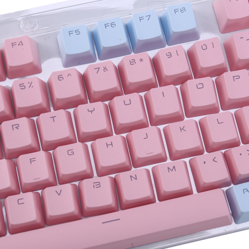 Keyboard Key Cap Single Pbt Transparent 104 Key ,Pink,for Ikbc Amilo