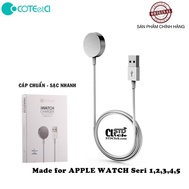 [GIÁ TỐT] DÂY CÁP SẠC NAM CHÂM APPLE WATCH COTETTCI CHÍNH HÃNG [NEW SALEOFF]