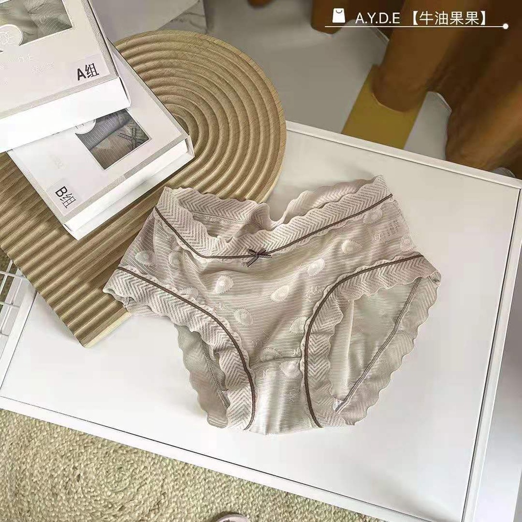 Quần Lót Nữ Cotton Viền Ren Nâng Mông AN Xì Họa Tiết Trái Bơ Cute 320