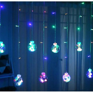 Đèn Led Nháy Rèm Cầu 12 Bóng 7 Màu