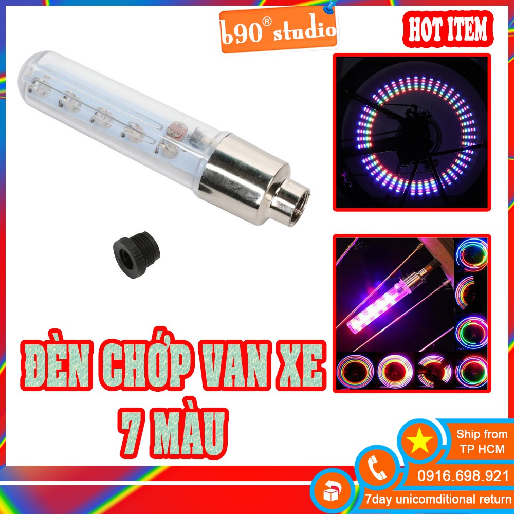 🔥 GIÁ SỈ 🔥 Đèn Led Gắn Van Xe Đạp 7 Màu Led Cảnh Báo Gắn Xe Máy Oto