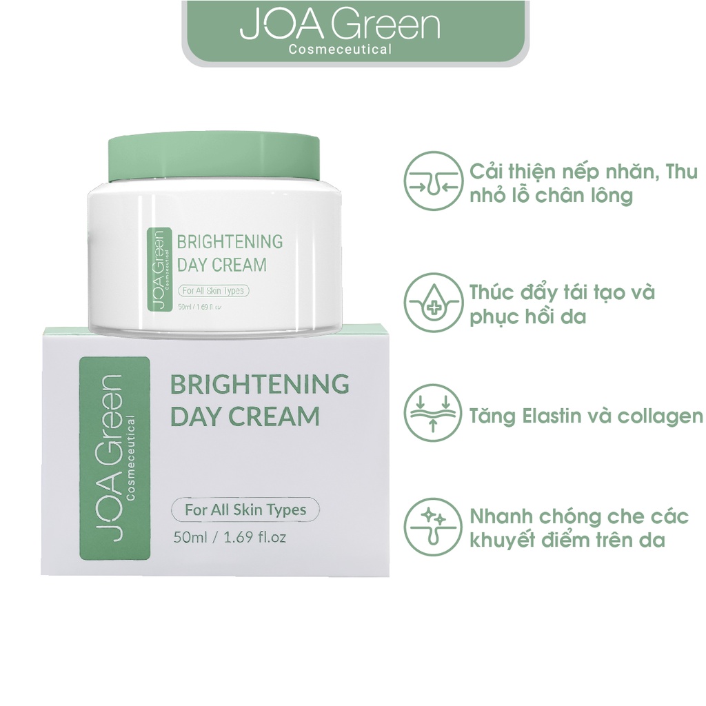Kem Dưỡng Da Mặt Brightening Day Cream 50ml JOA GREEN Phục Hồi, Dưỡng Trắng Da, Cải Thiện Nếp Nhăn – Mỹ Phẩm MS COSMETIC