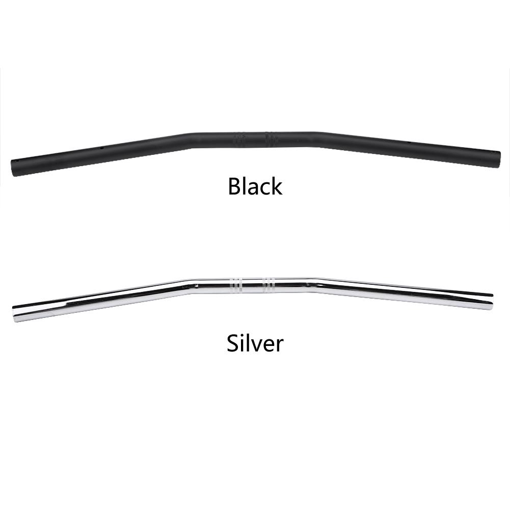 Cooltools 25MM/1Inch Motorcycle Retro Bend Handlebar Handle Bar Black Universal Black Silver