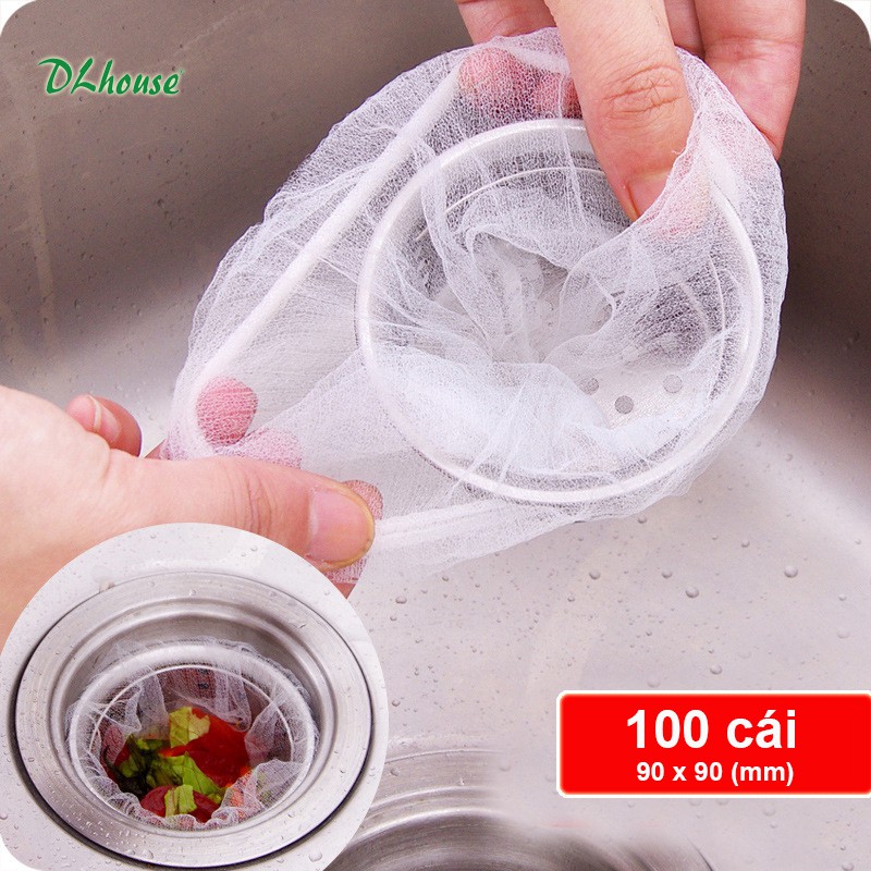 Túi lọc rác dạng lưới ( 100cái/bộ) 9 x 9cm - hàng loại 1