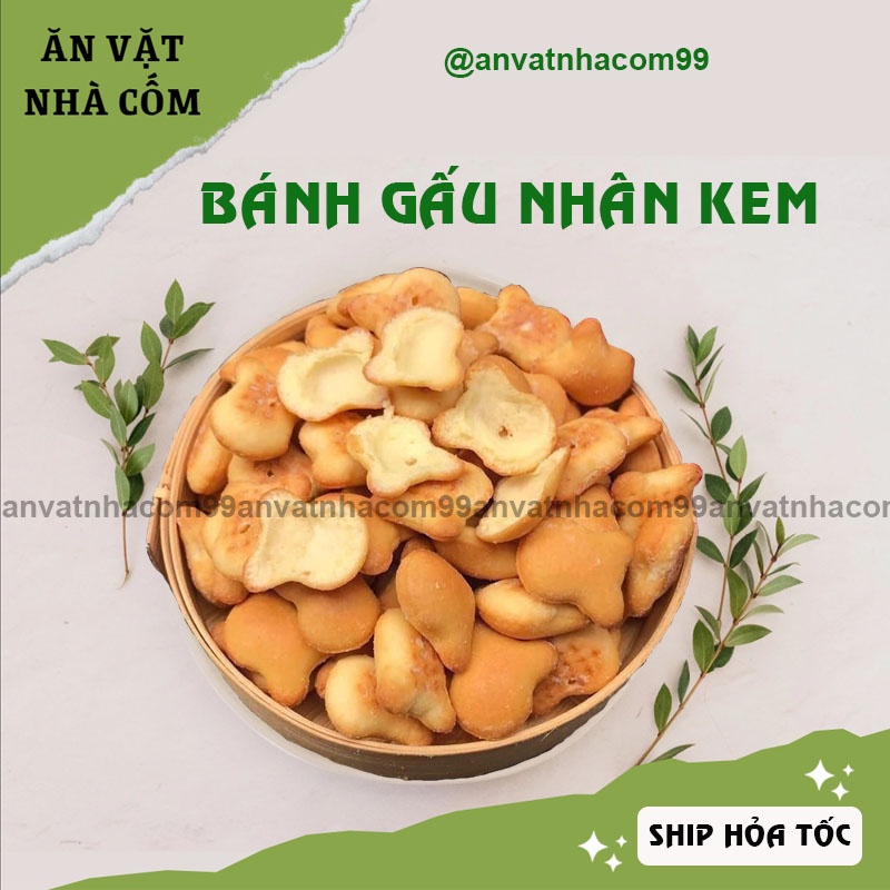 Bánh gấu nhân kem sữa thơm ngon, béo ngậy, bánh gấu Thiên Hồng chất lượng - Ăn vặt nhà Cốm