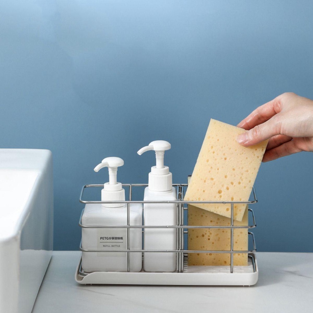 Giá Để Đồ Dùng Gắn Bồn Rửa Chén Bằng Thép Không Gỉ Tiện Dụng