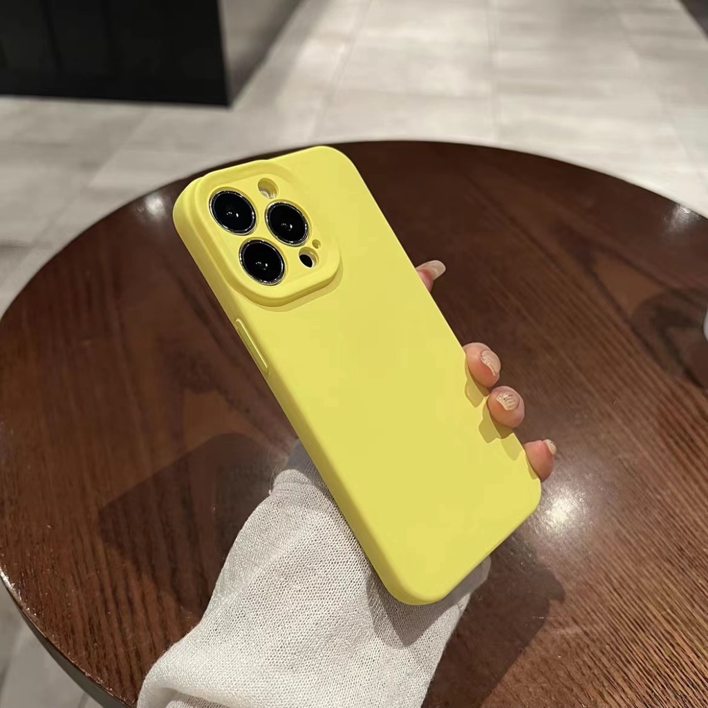 Ốp Điện Thoại silicone Mềm Màu Trơn Cho Iphone 14 13 12 11 Pro Max