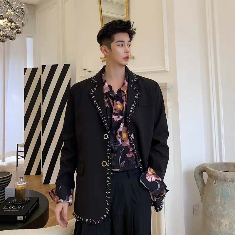 ÁO KHOÁC BLAZER NAM VỚI HOẠ TIẾT ĐỘC Ở VIỀN ÁO |TAHISHOP|