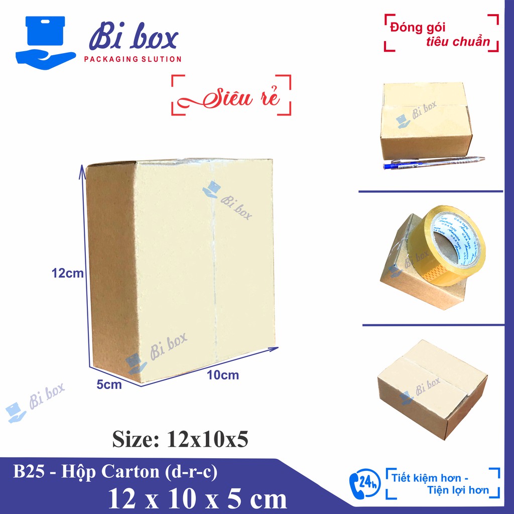 Hộp carton 12x10x5 - Hộp carton giá rẻ