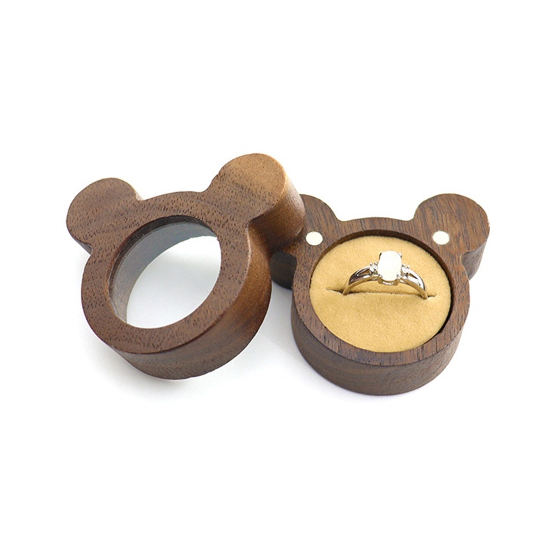 Hộp Đựng Nhẫn Cưới Hình Gấu Hoạt Hình Phong Cách Cổ Điển