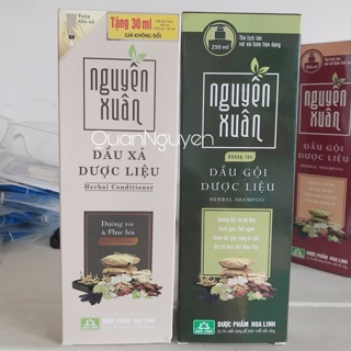 Bộ Đôi Gội Xả Dược Liệu Phục Hồi Tóc Chuyên Sâu NGUYÊN XUÂN ( Dầu Gội 250ml- Dầu Xả 150ml Tặng Thêm 30ml Giá ko đổi)