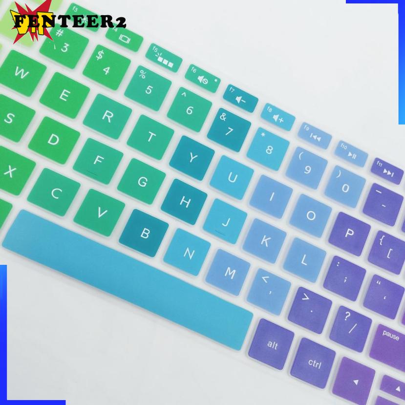 [Fenteer2  3c ]3x Silicone Notebook Keyboard Skin Cover for HP 15.6\'\'BF Laptop Rainbow