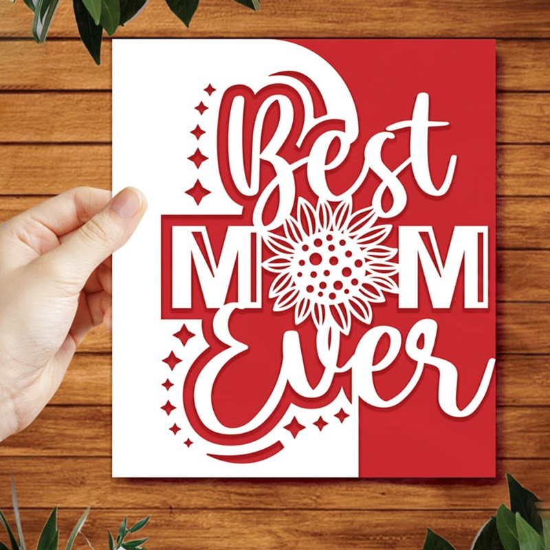 Khuôn Cắt Giấy Làm Từ Kim Loại Hình Chữ Best Mom Ever Trang Trí Scrapbook