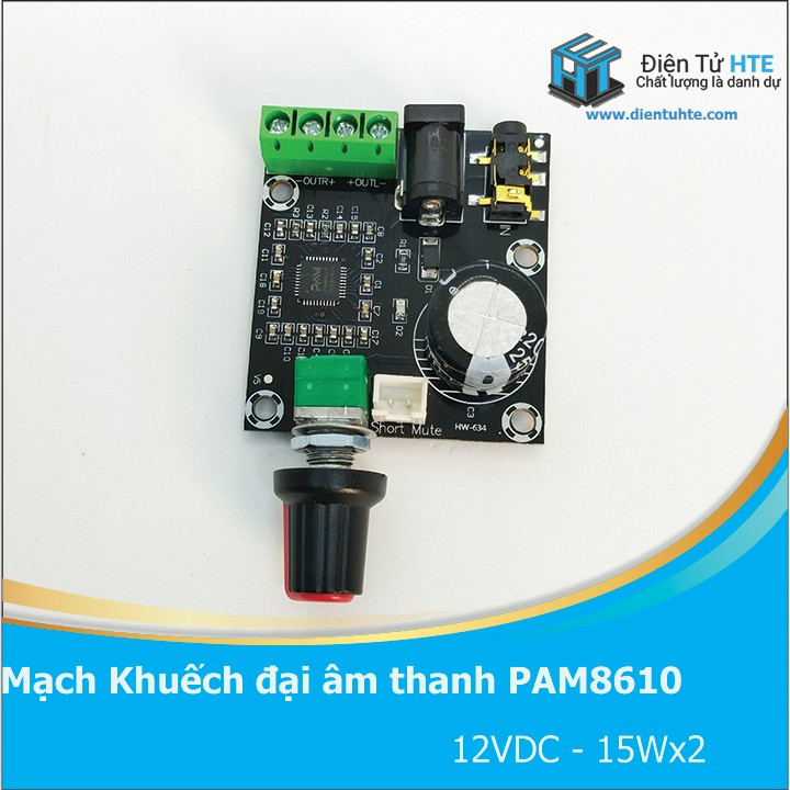 Mạch khuếch đại âm thanh PAM8610 15Wx2 [HTE Quy Nhơn CN2]