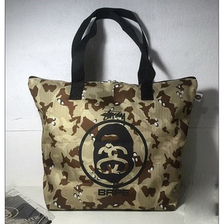 Túi Xách Tay / Đeo Vai In Chữ A BATHING APE BAPE X STUSSY Thời Trang