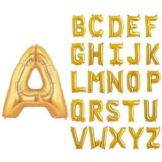 Bóng chữ vàng đồng trang trí tiệc 40cm - gold foil letter balloon for decoration 40cm bso42